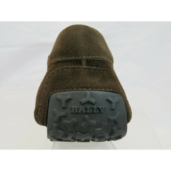 BALLY PEARCE COFFEE BROWN SUEDE WEB LOGO DRIVE LOAFERS US 10 EEE 43 ITALY main image 11